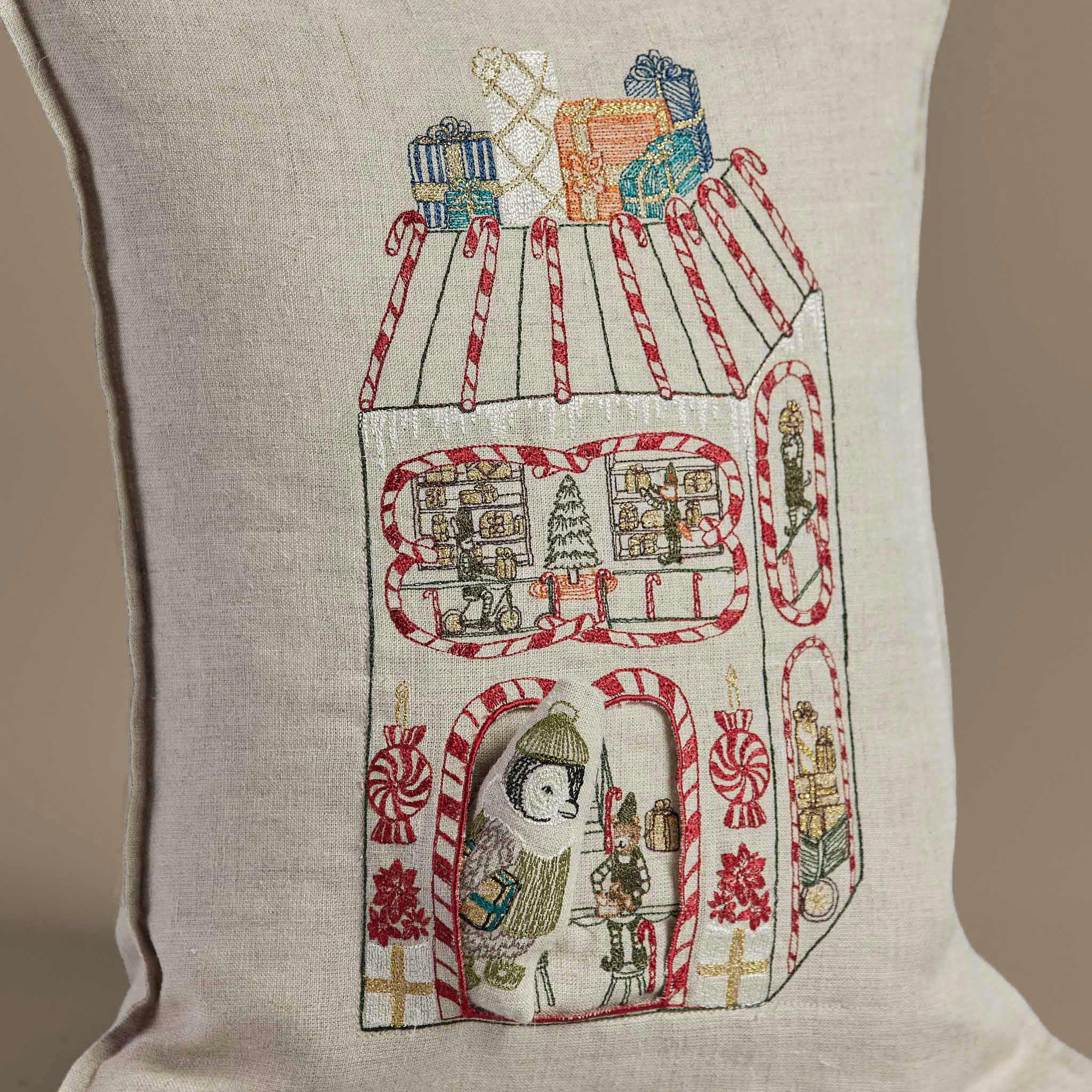 North Pole Toy Workshop Pocket Pillow