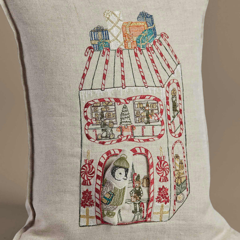 North Pole Toy Workshop Pocket Pillow