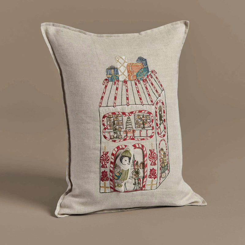North Pole Toy Workshop Pocket Pillow