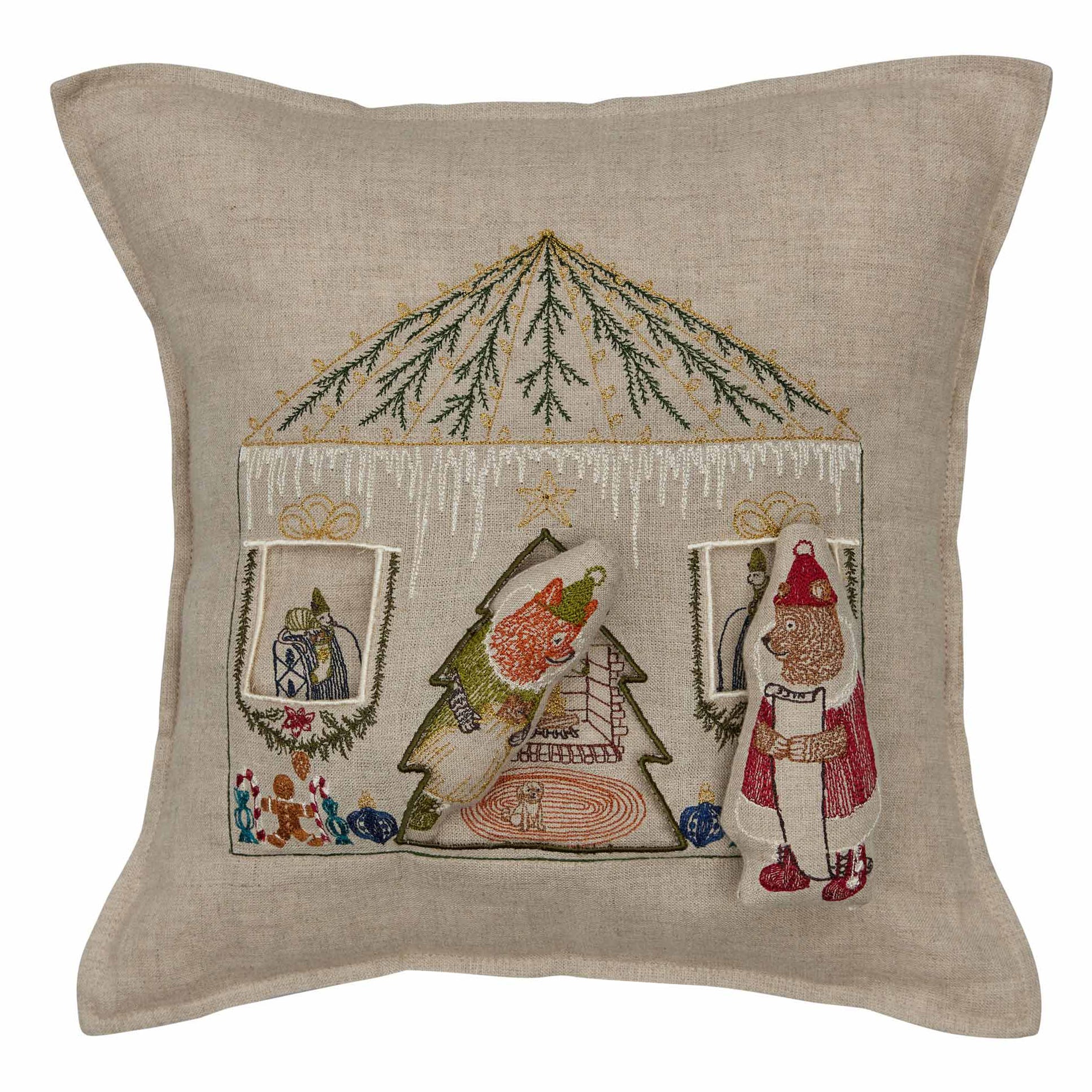 North Pole Santa's House Pocket Pillow | Coral & Tusk