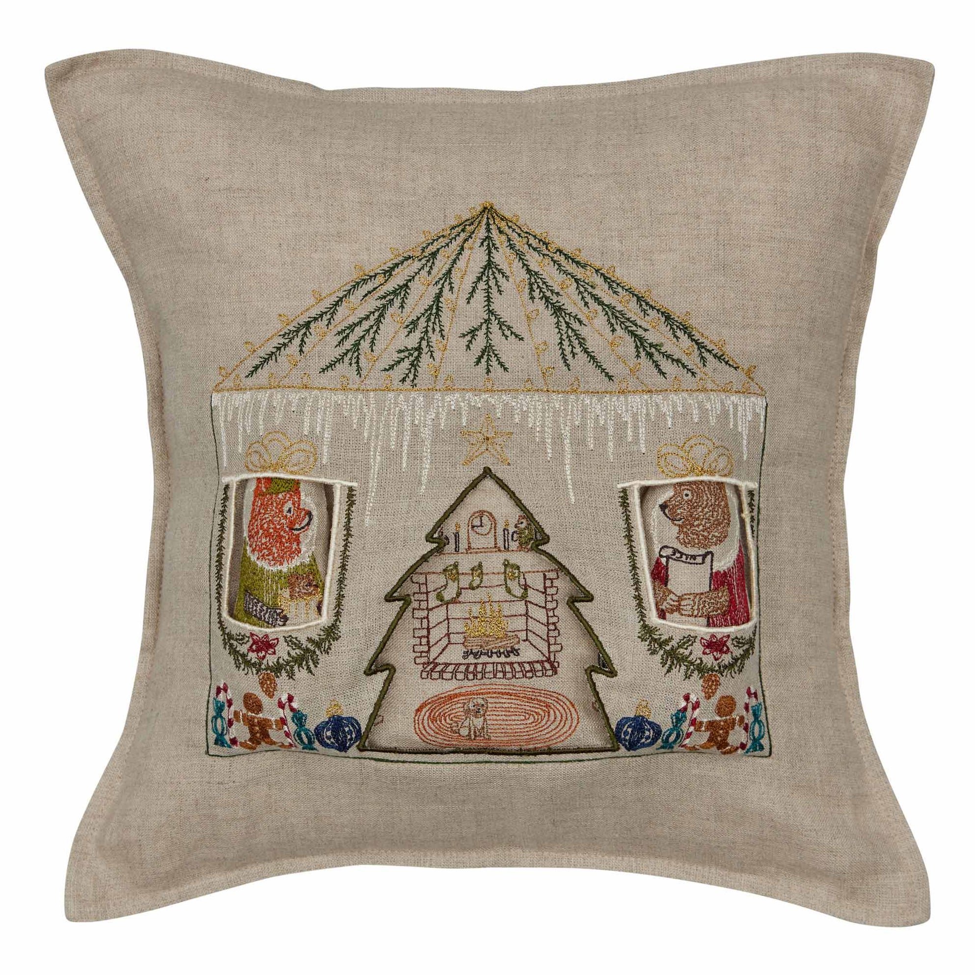 Santas home pillow 2025