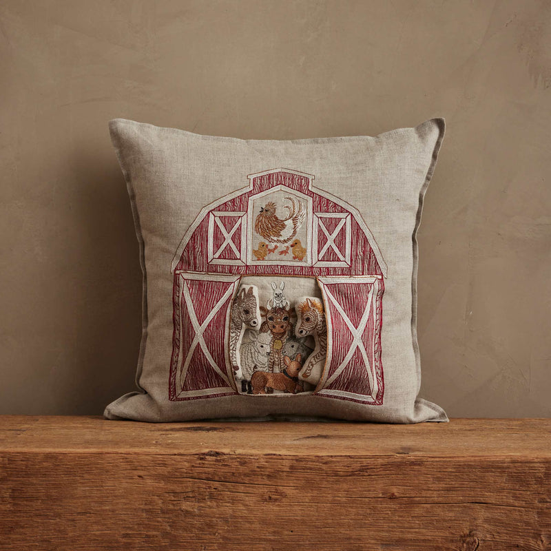 Red Barn Pocket Pillow