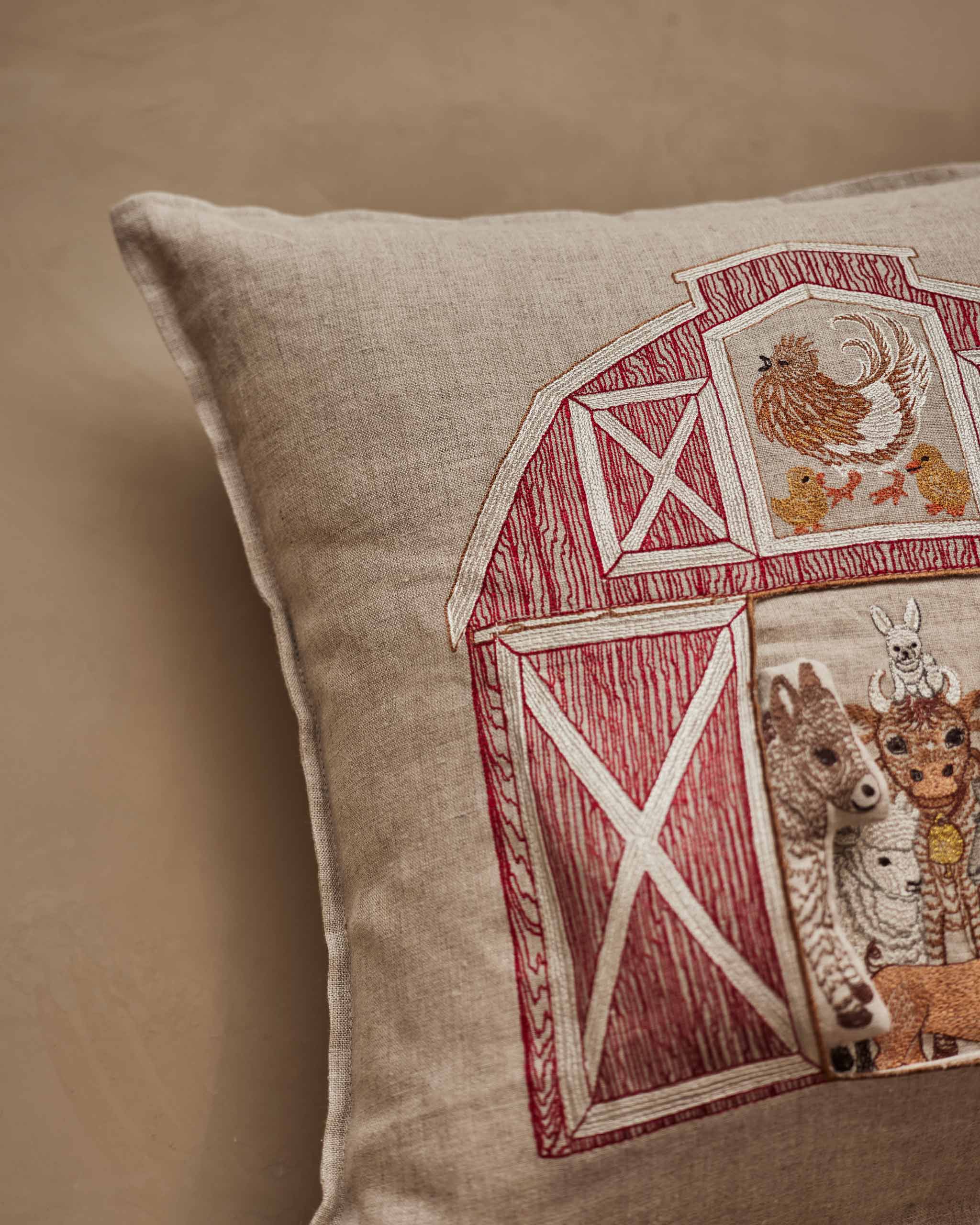 Red Barn Pocket Pillow | Coral & Tusk