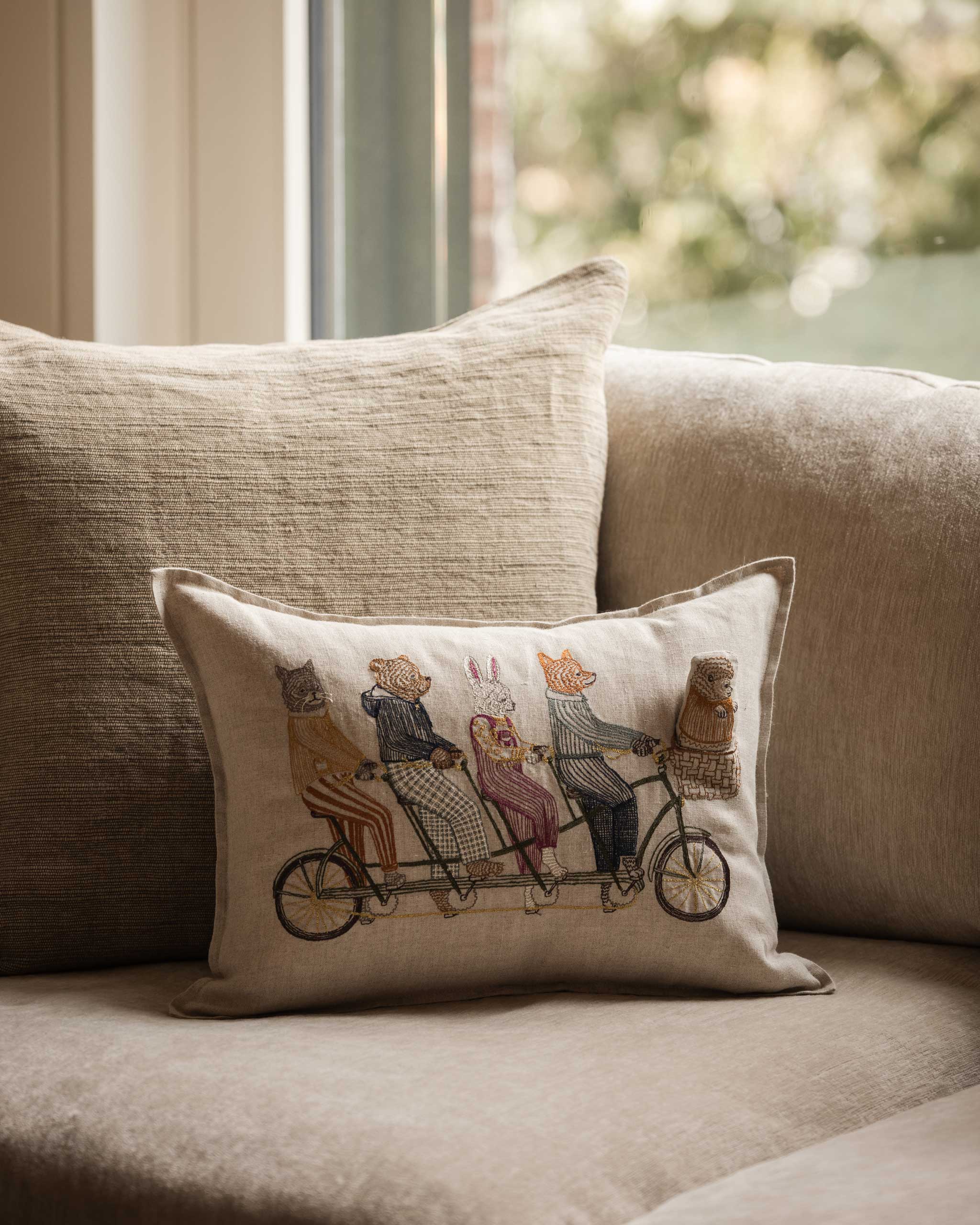Tandem Bike Pocket Pillow | Coral & Tusk