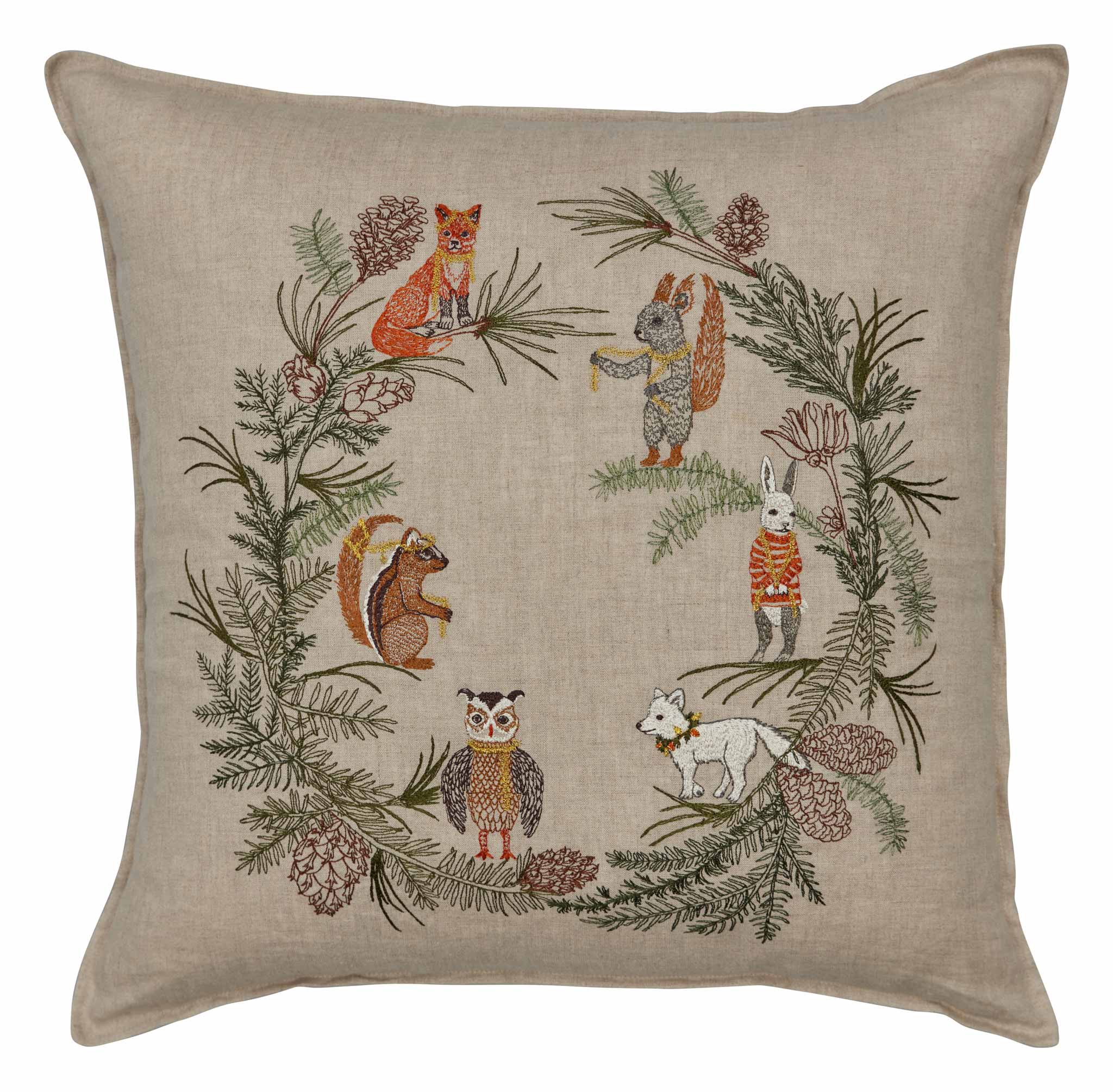 Tree Trimmers Wreath Pillow