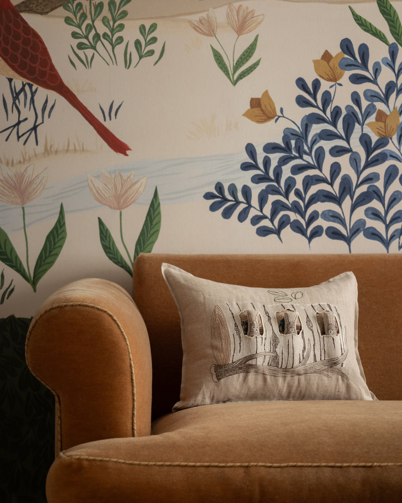 Aspen Log Bunnies Pocket Pillow