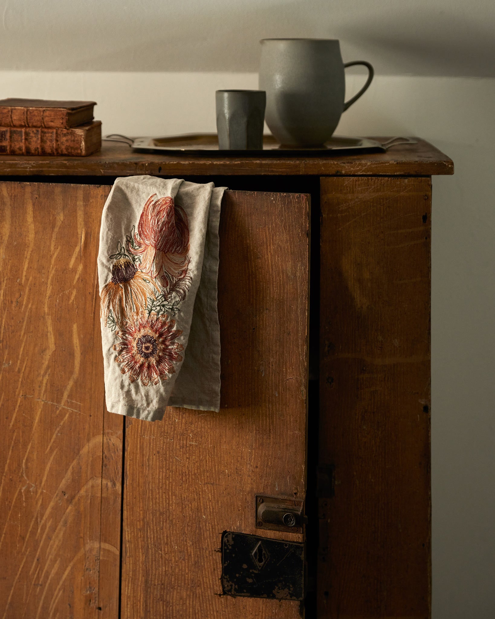 Autumn Mums Tea Towel