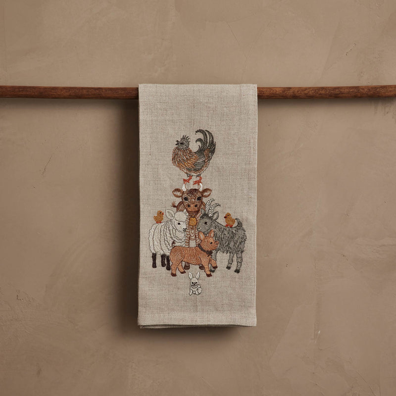 Barnyard Friends Tea Towel