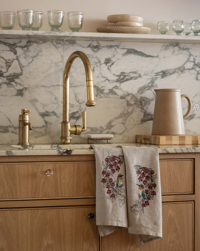 Hummingbird Hearts Set of Two Tea Towels