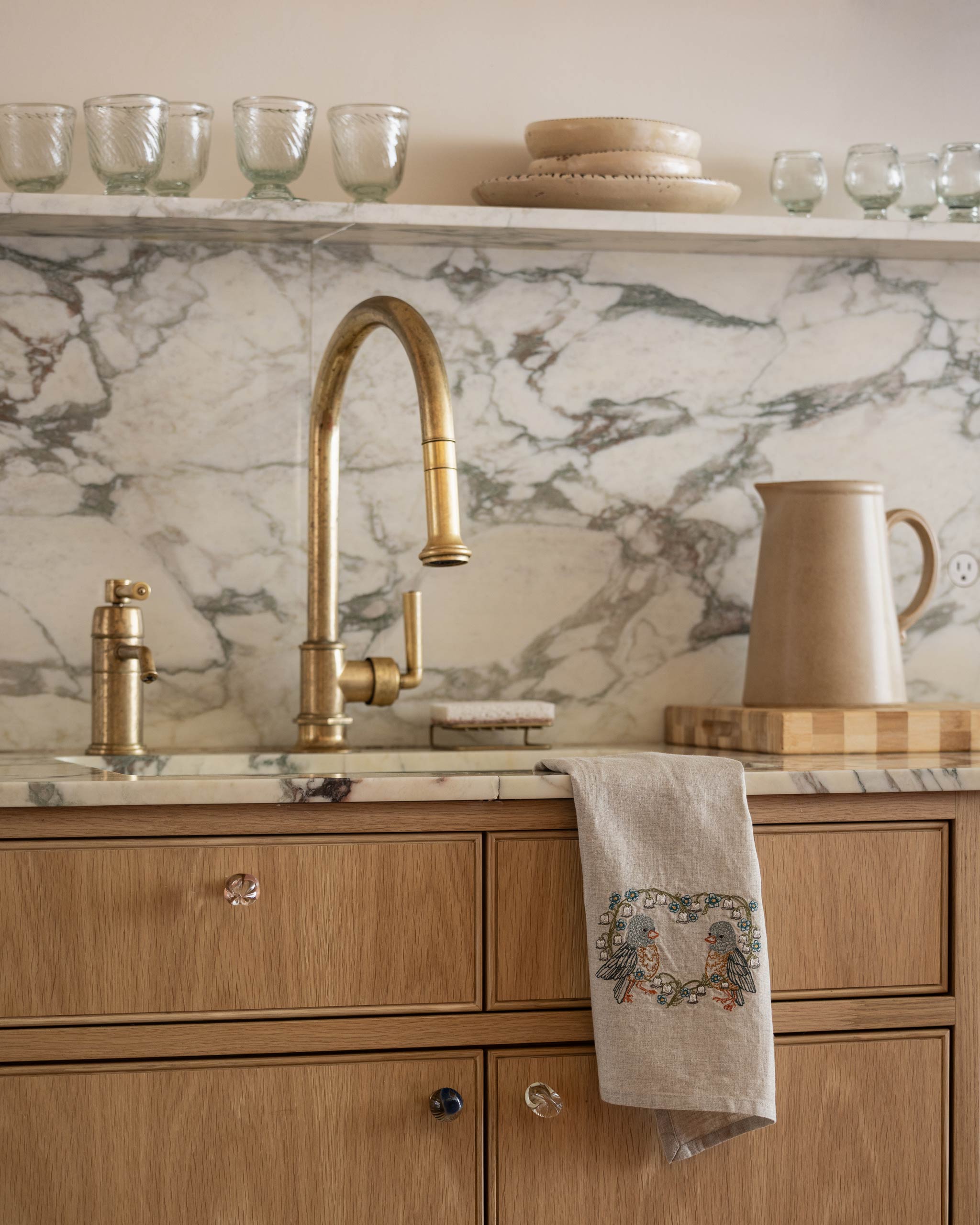 Lily Love Birds Tea Towel