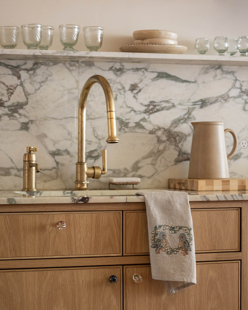 Lily Love Birds Tea Towel