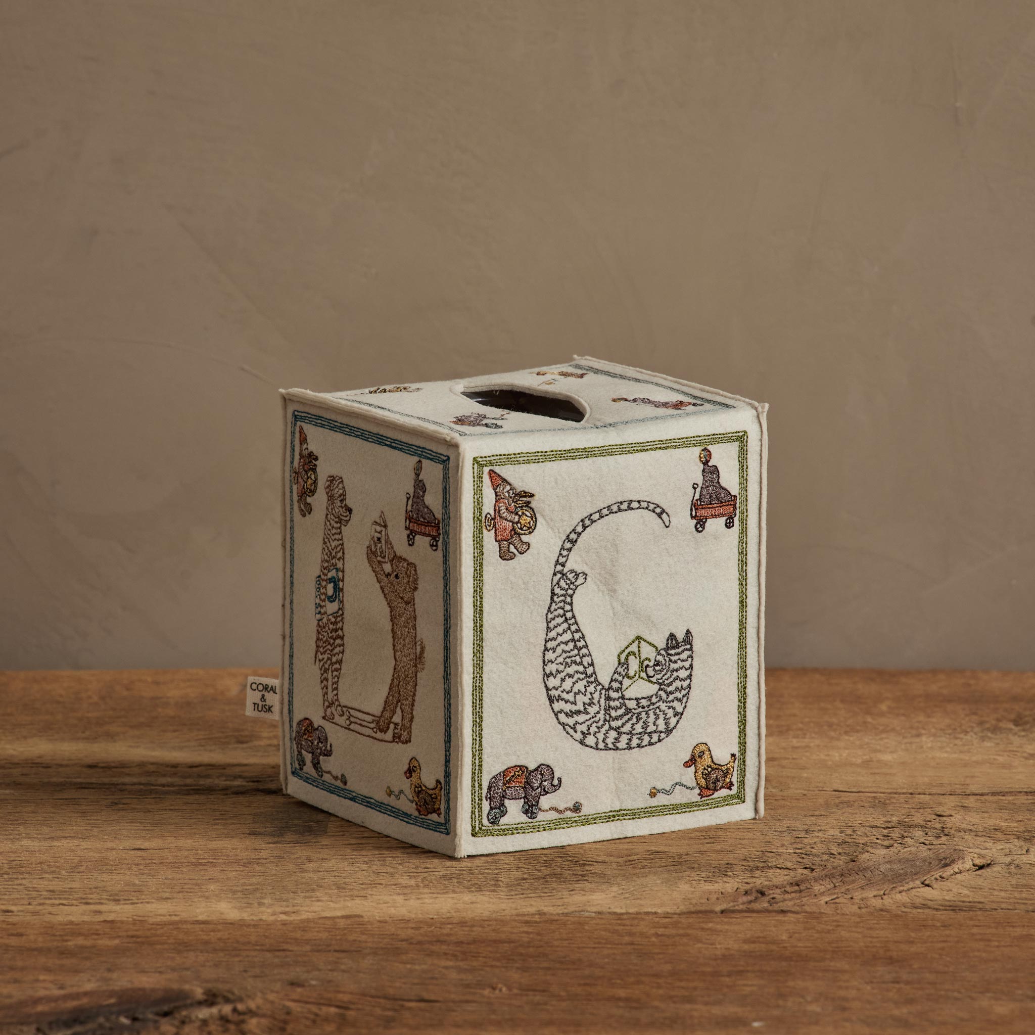 ABC Tissue Box Cover | Coral & Tusk