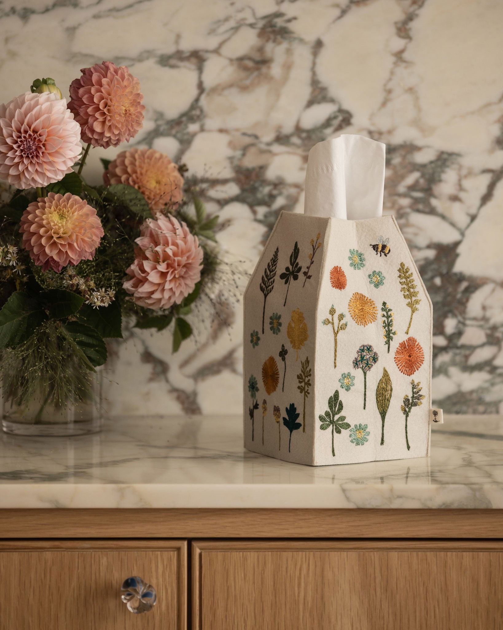 Garden Tissue Box Cover | Coral & Tusk