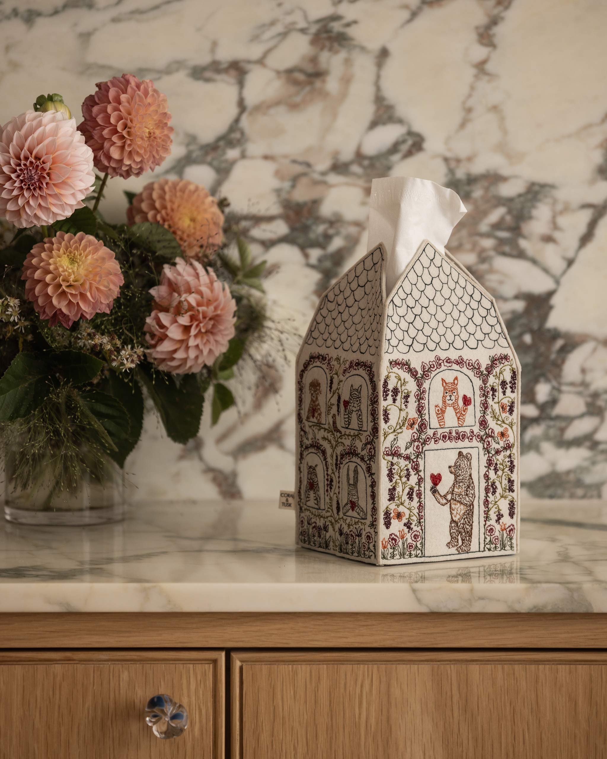 Coral & Tusk Tissue Box Cover - Thumbnail 2