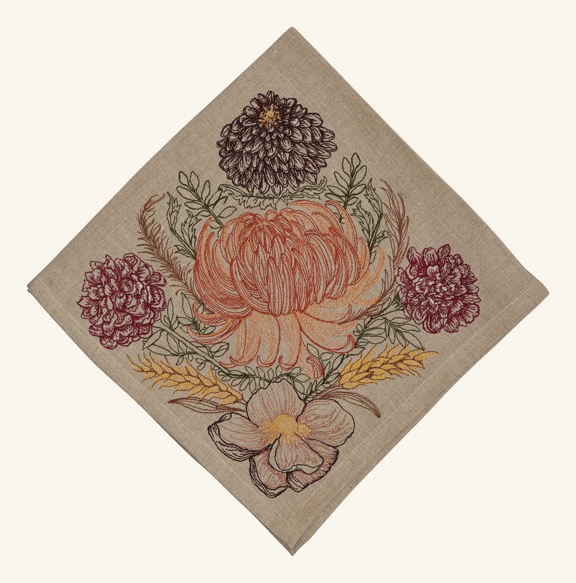 Seconds Sale Autumn Mums Dinner Napkin - Washed