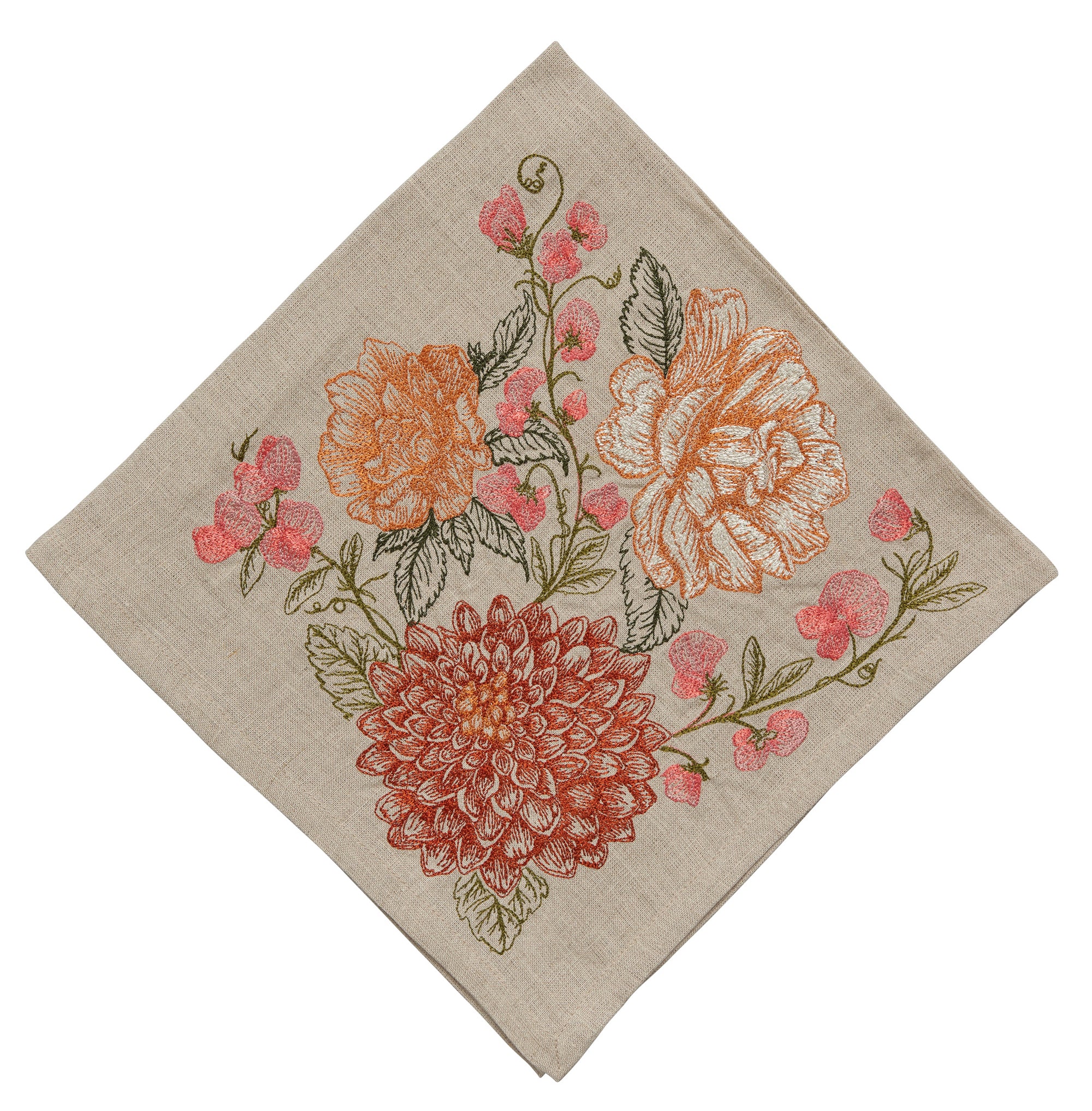 Coral Bouquet Dinner Napkin