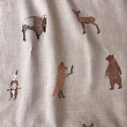 Woodland Animals Linen Fabric Yardage 7.5 yards