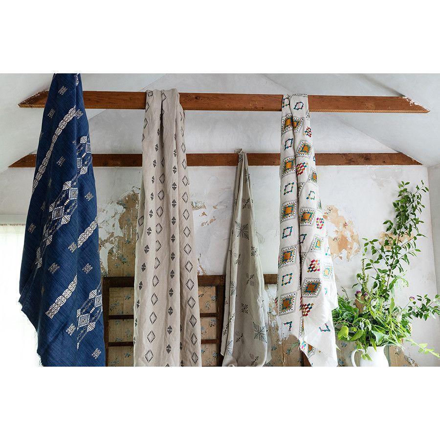 Berber Indigo Striae Linen Yardage 7.5 yards