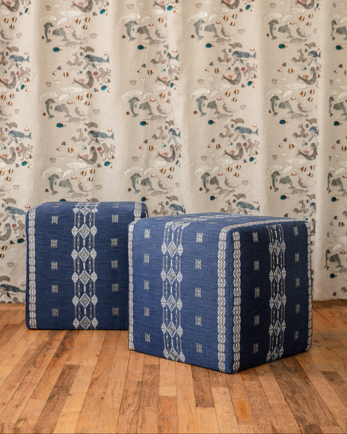 Berber Indigo Striae Linen Yardage 7.5 yards