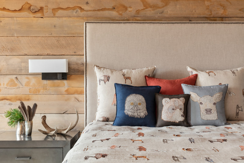 Woodland Animals Linen Fabric Yardage 7.5 yards