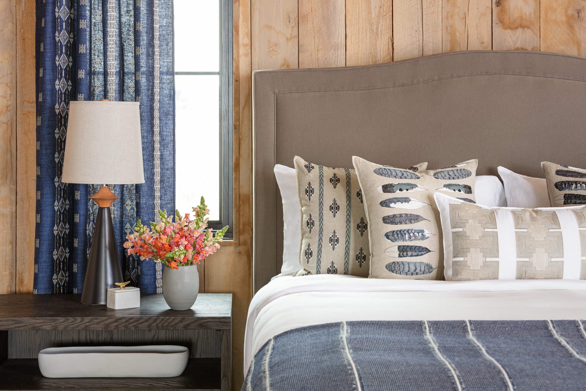 Berber Indigo Striae Linen Yardage 7.5 yards