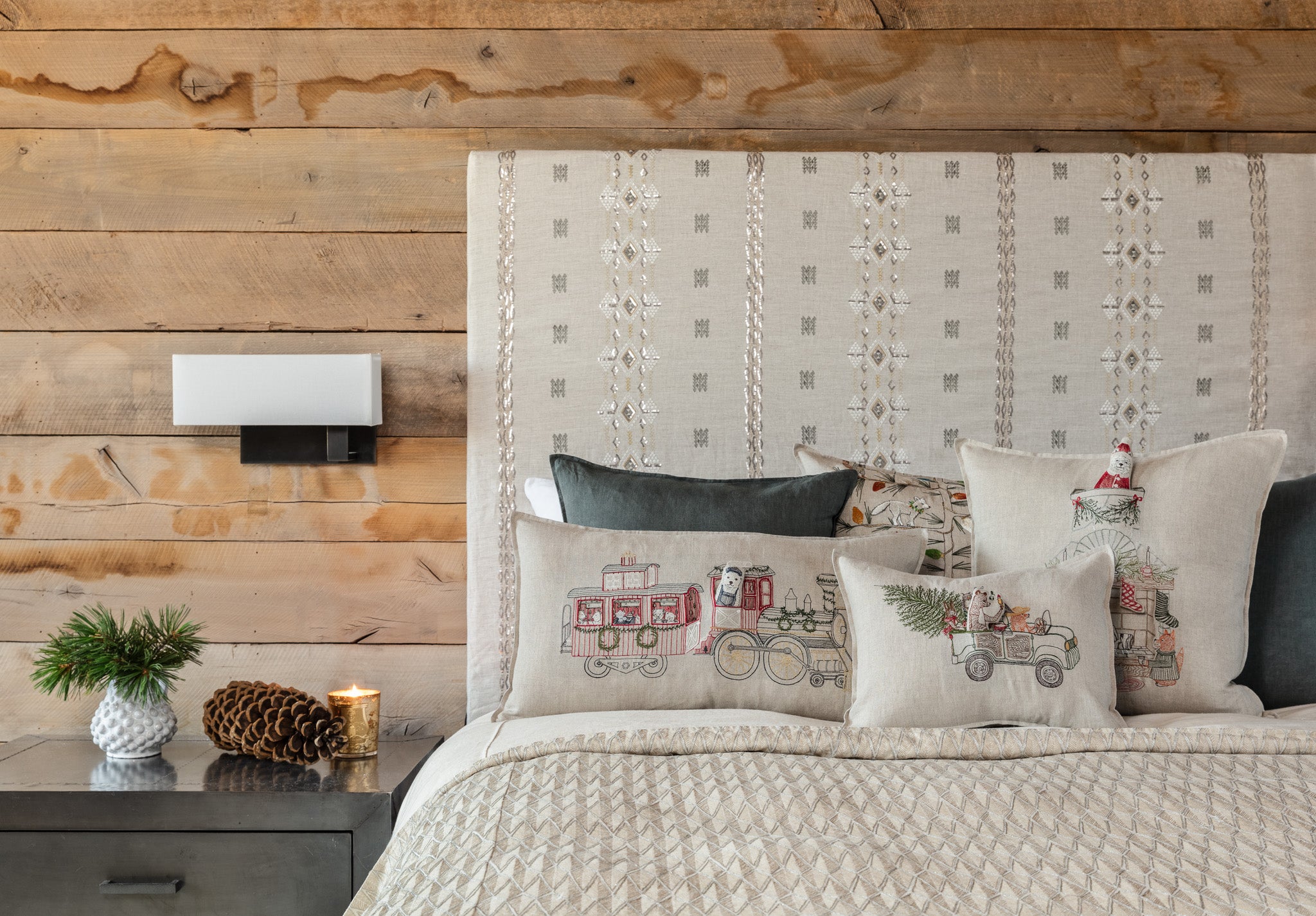 Chimney Santa Pocket Pillow Coral Tusk