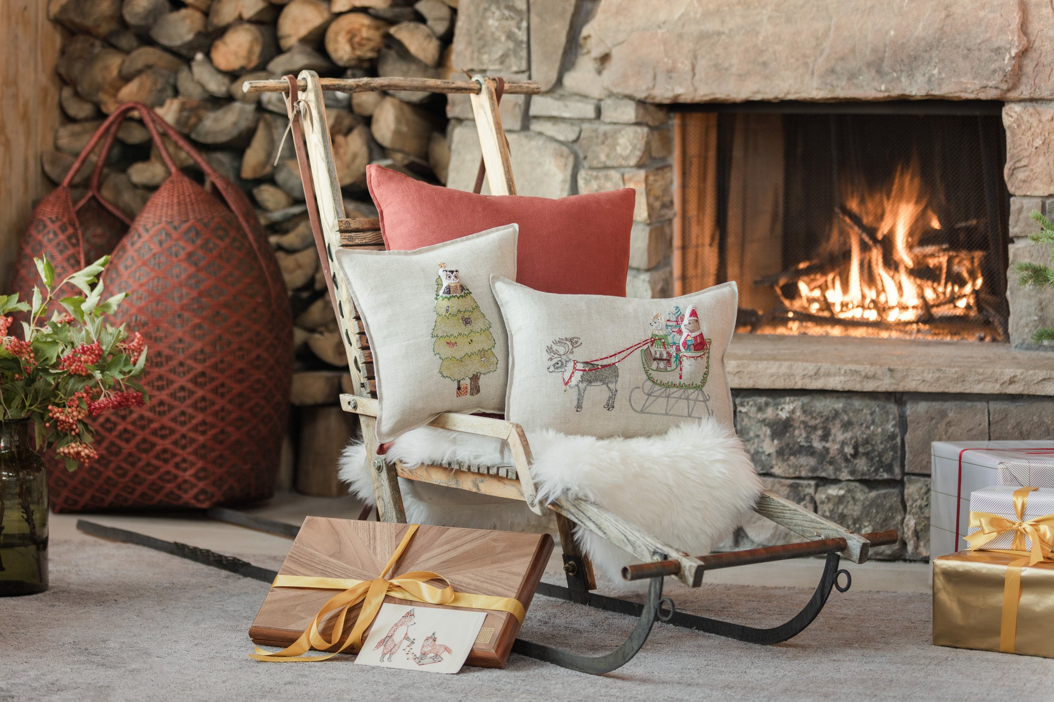 Coral and tusk pillows top