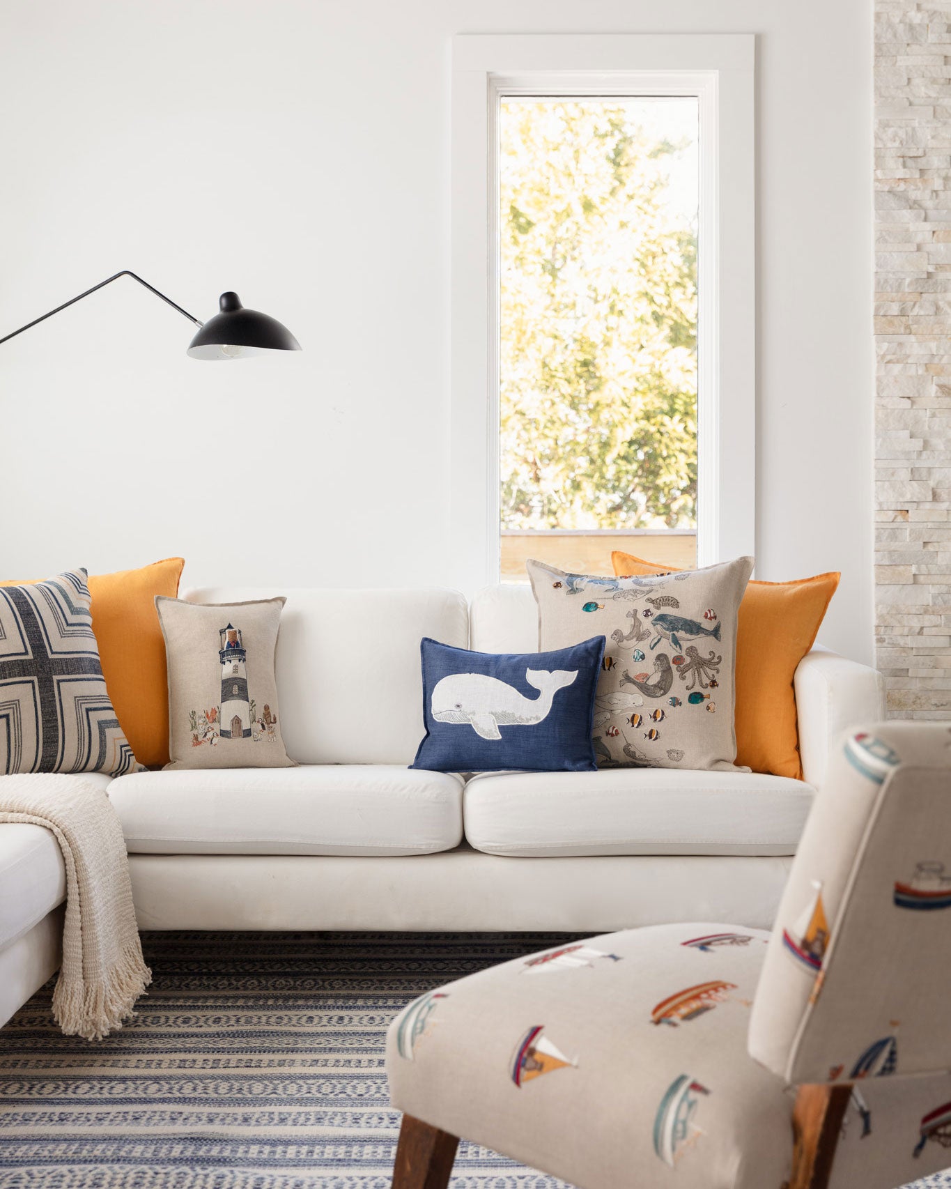 Whale Appliqué Pillow | Coral & Tusk