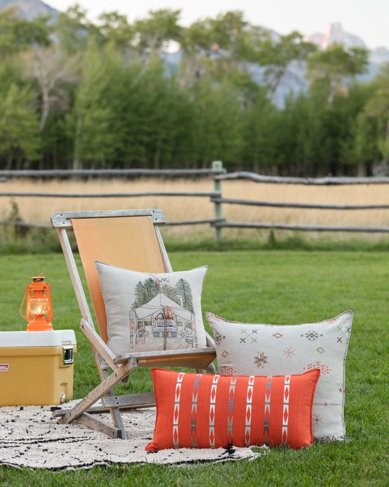 Laramie Stripe Vermilion Pillow