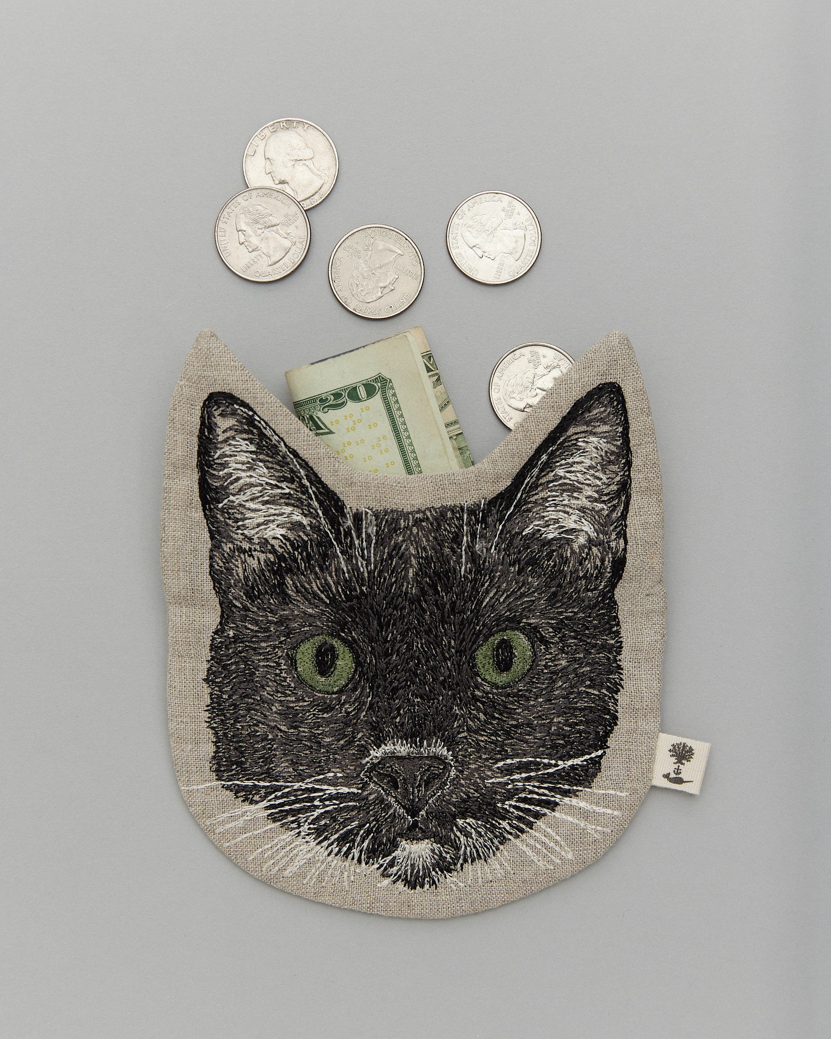 Cat Coin Pouch | Embroidery Garden