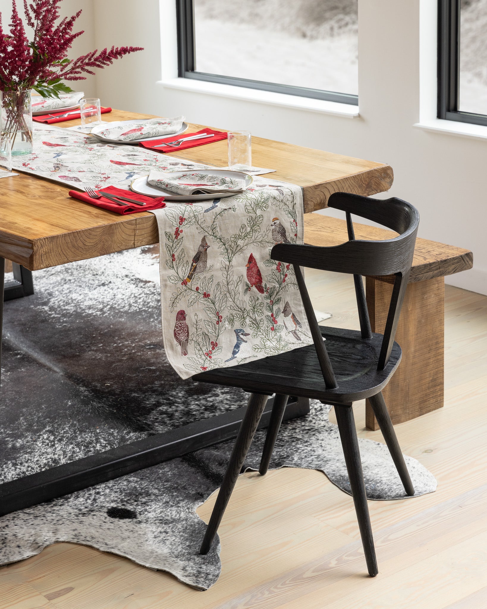 Winter Birds Table Runner