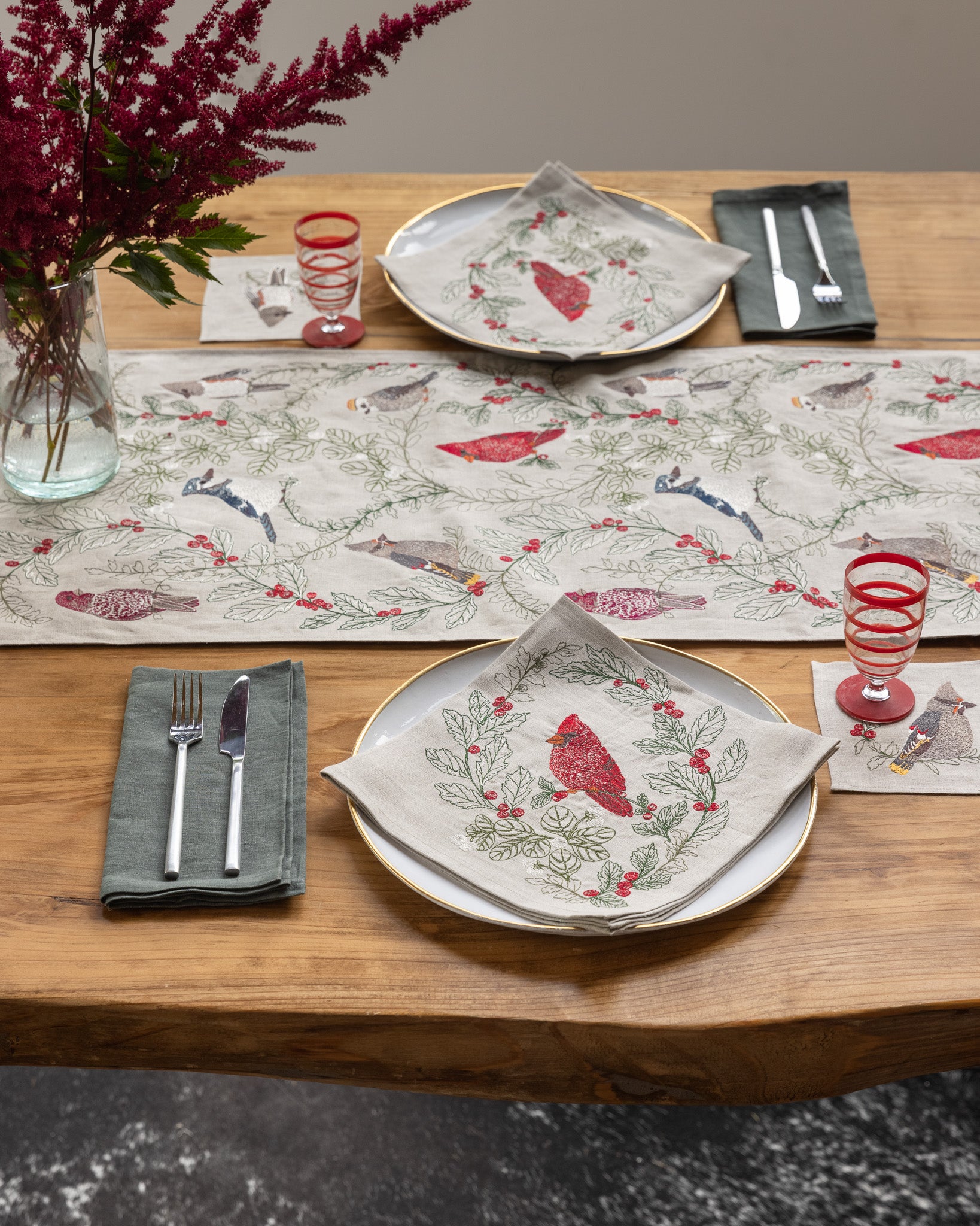 Winter Birds Table Runner