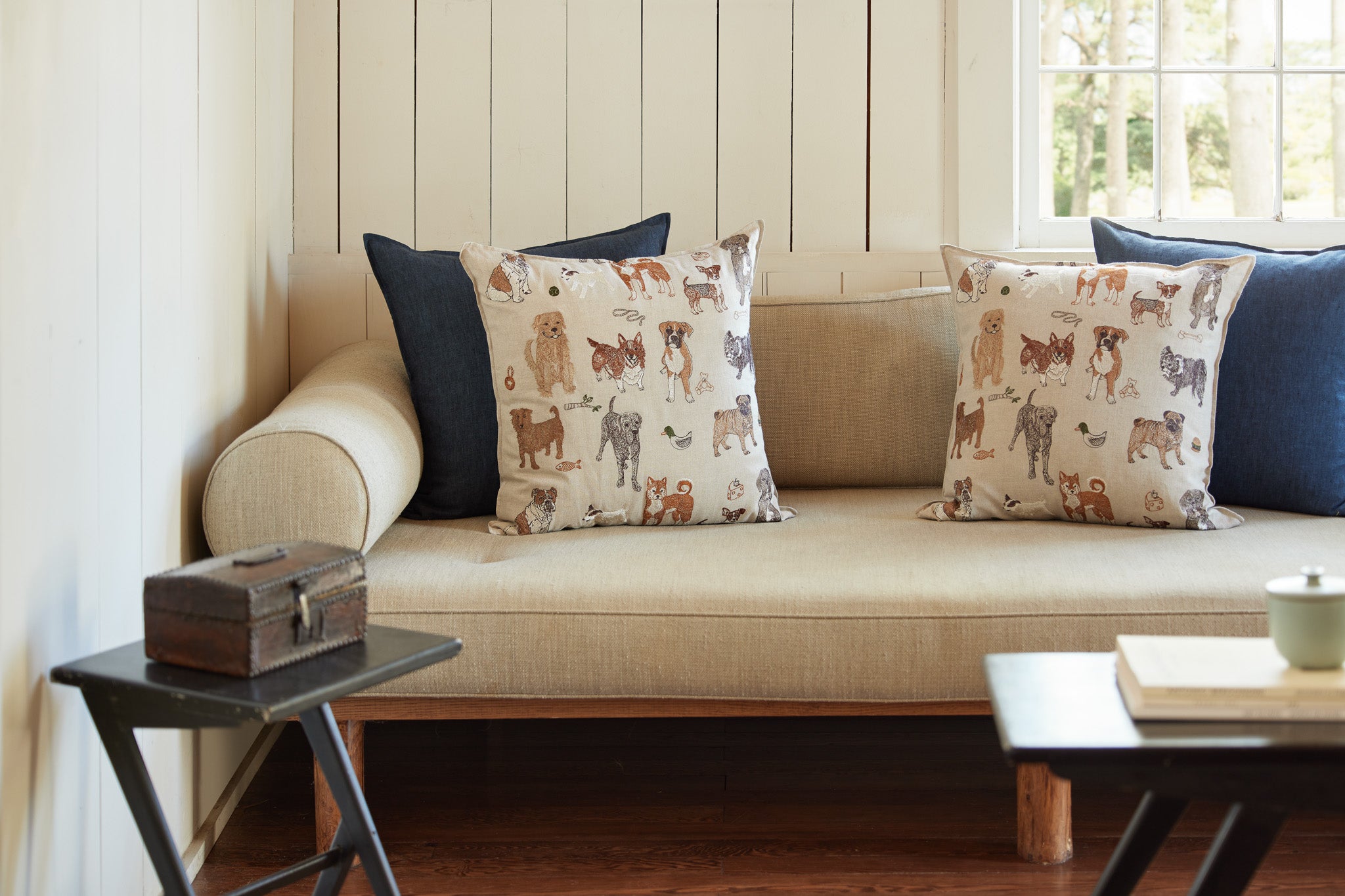 Dogs and Toys Pillow | Coral & Tusk
