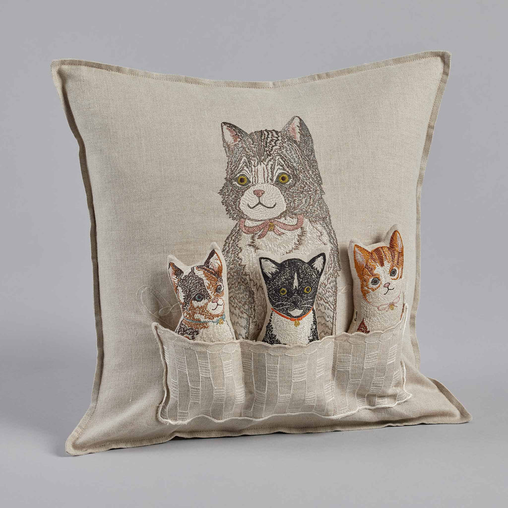 Basket of Kittens Pocket Pillow Coral Tusk