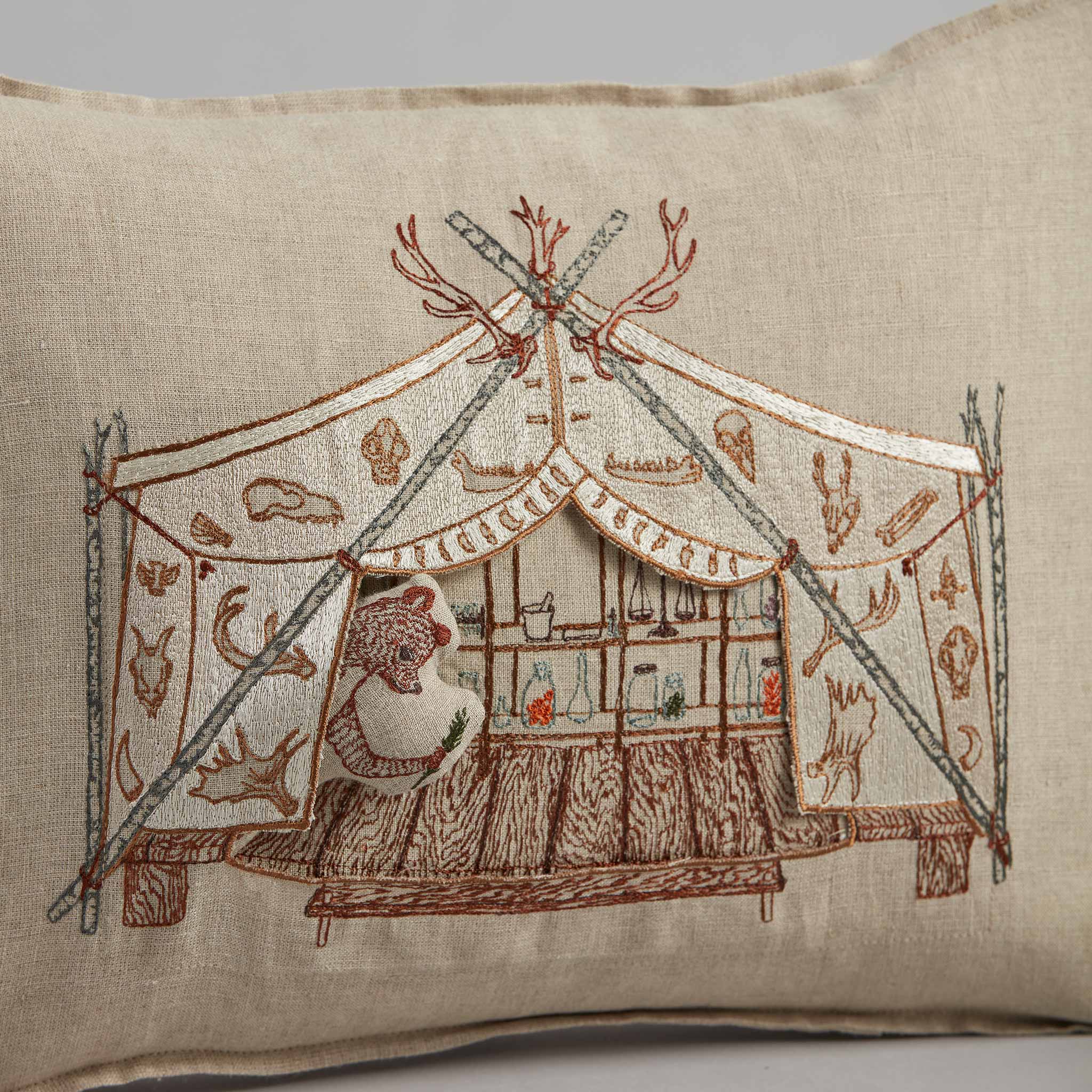 Coral hotsell embroidered pillow