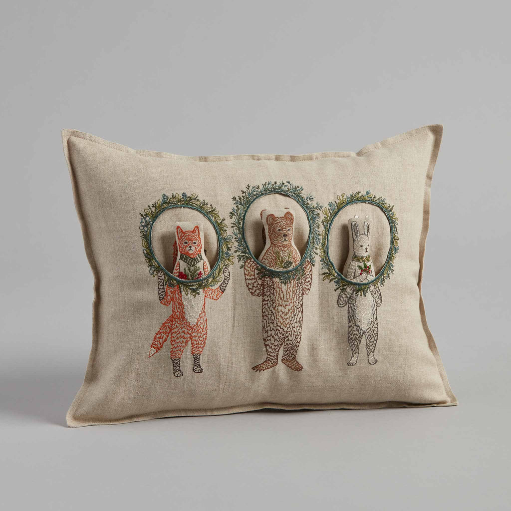 Christmas Wreath Trio Pocket Pillow | Coral & Tusk