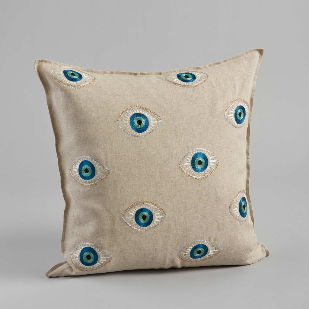 Evil Eye Pillow Coral Tusk