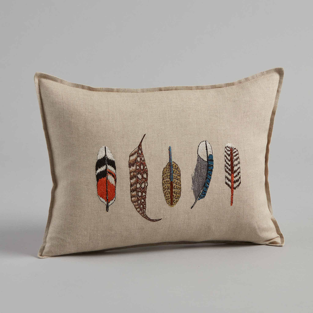 Small Feathers Pillow Coral Tusk