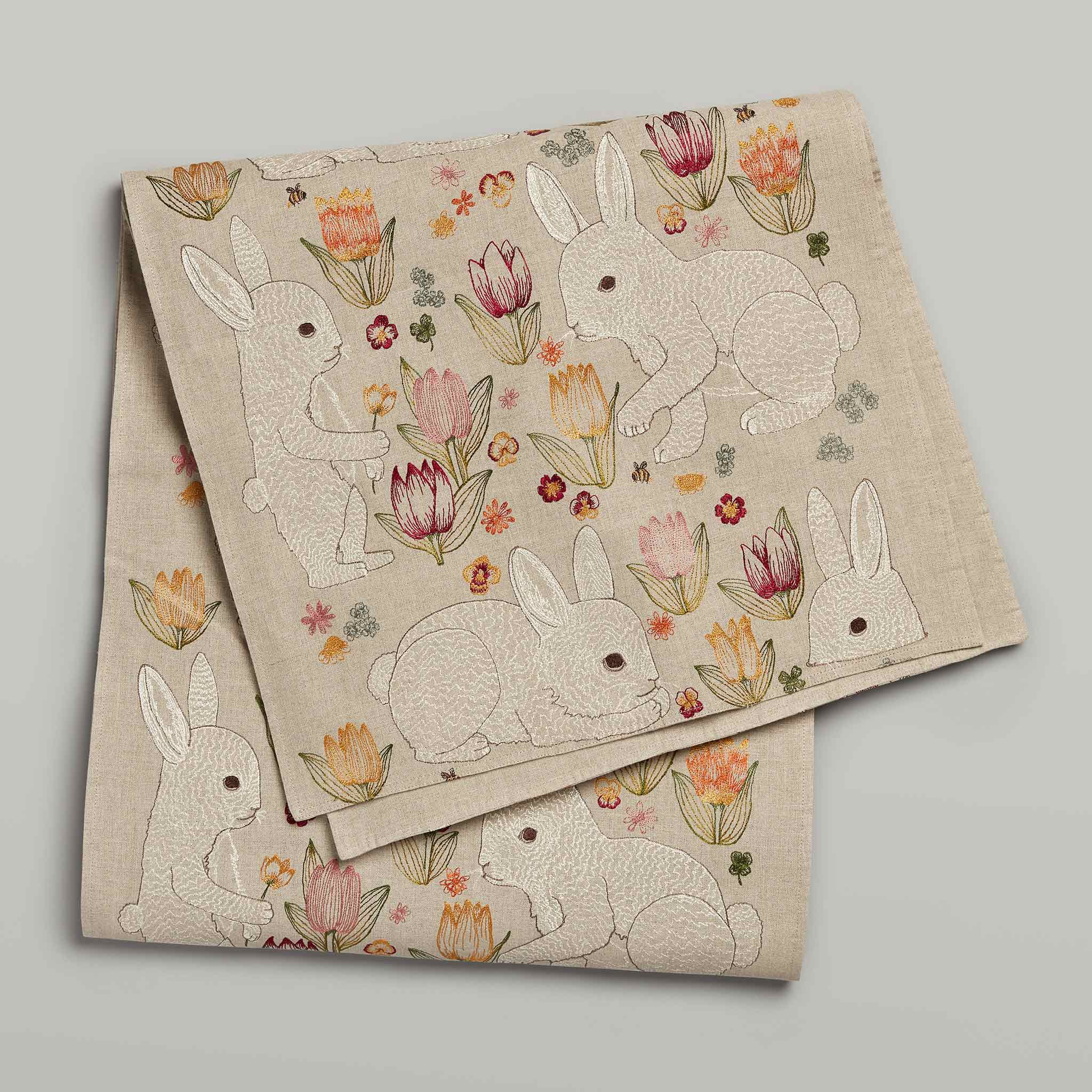 Bunnies and Blooms Table Runner | Coral & Tusk