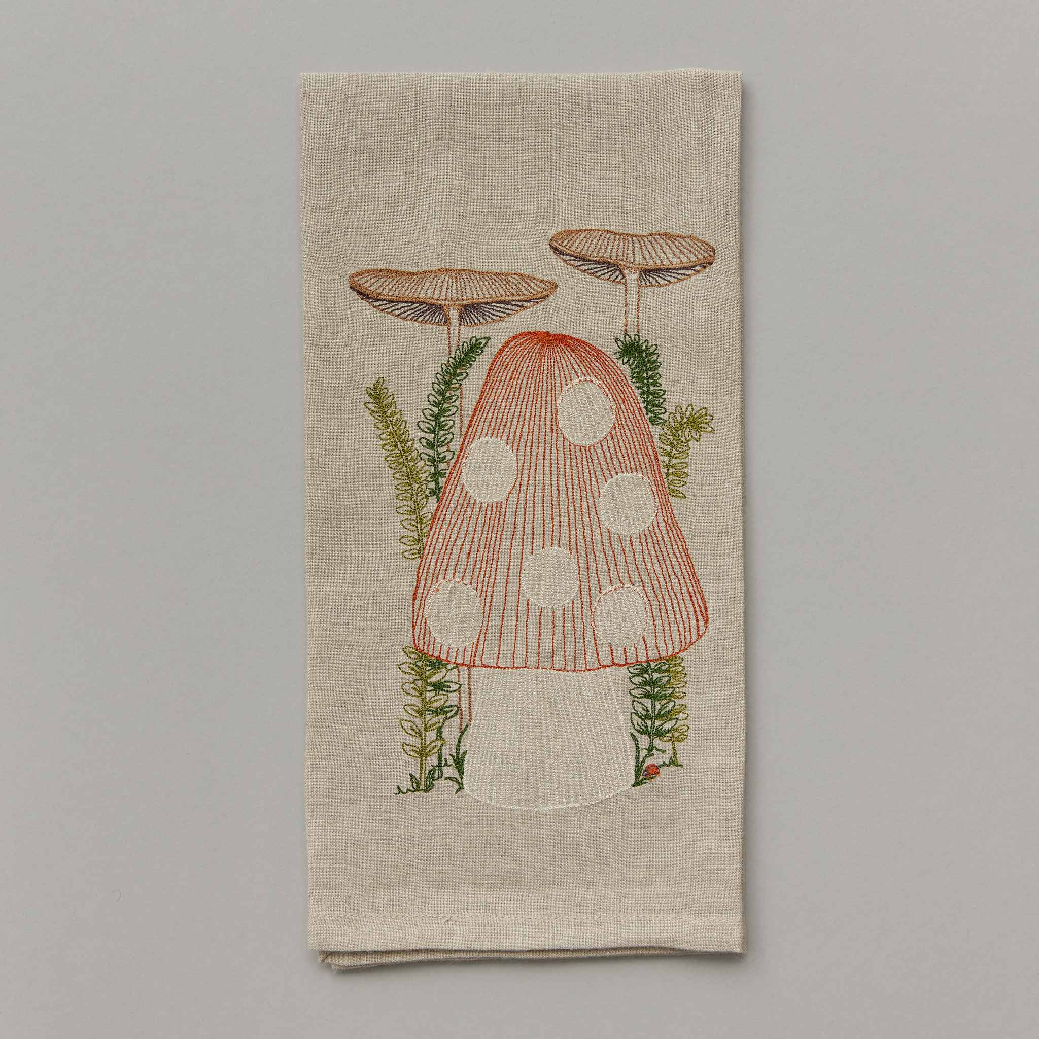 Tea Towels, Linen Kitchen Towel Mushroom, Kitchen Towel, Linen Tea