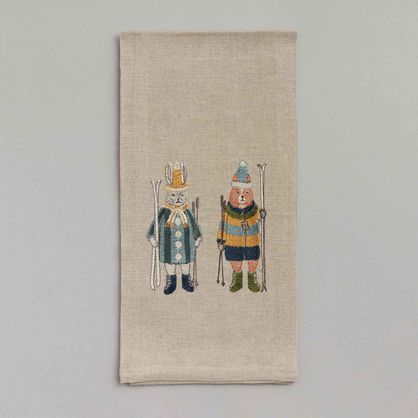 Ski Buddies Tea Towel