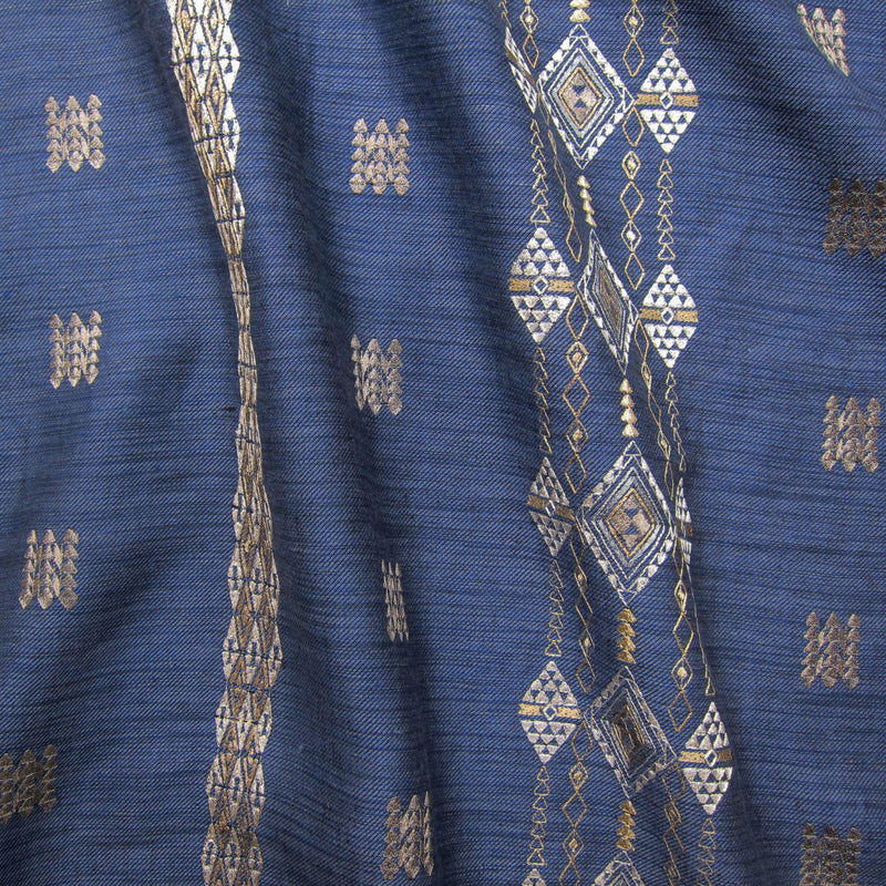 Berber Indigo Striae Linen Yardage 7.5 yards